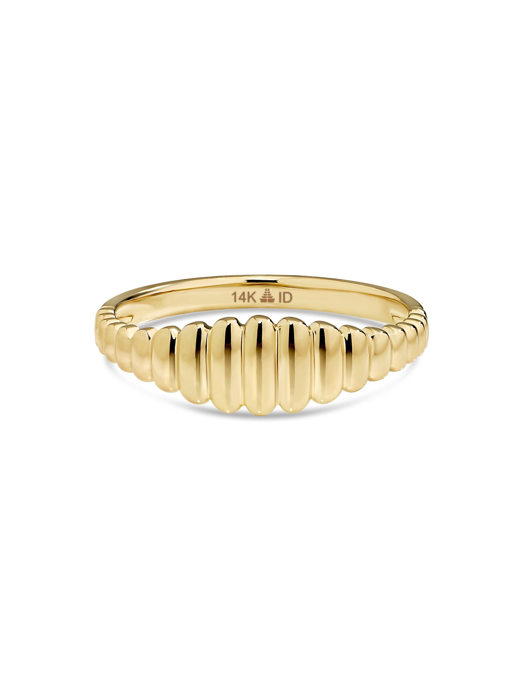Ribbed Ring in 14K Gold