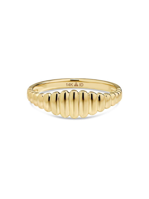 Ribbed Ring in 14K Gold