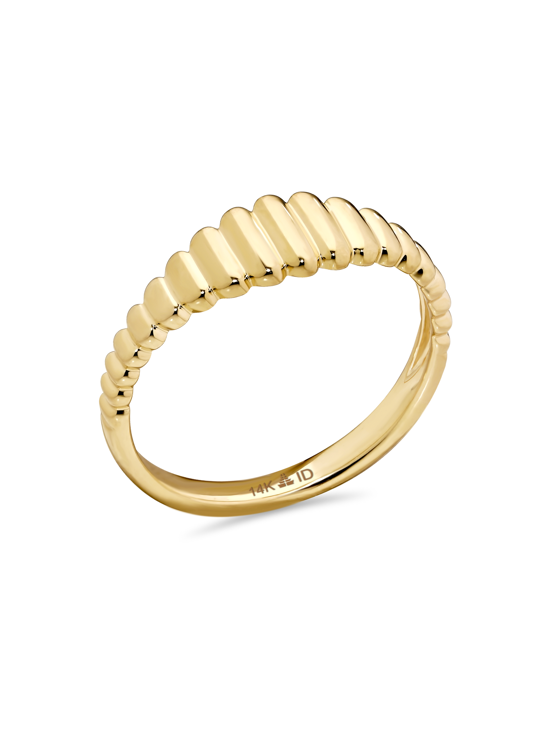 Ribbed Ring in 14K Gold