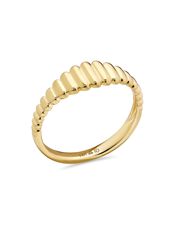 Ribbed Ring in 14K Gold