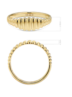Ribbed Ring in 14K Gold