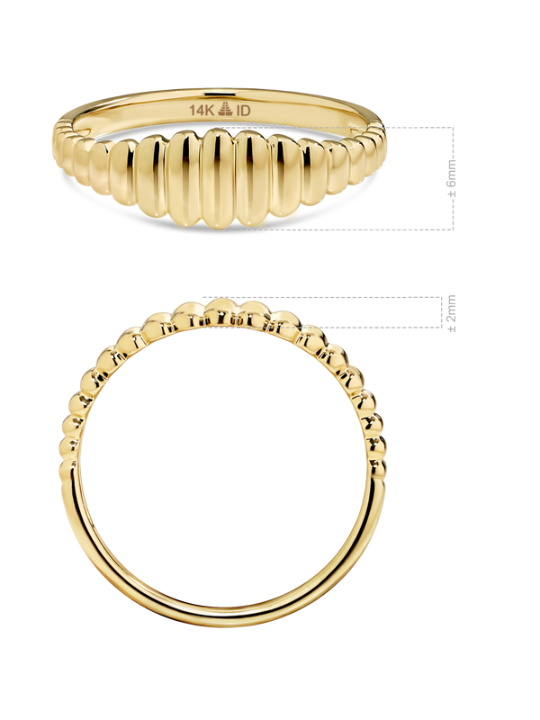 Ribbed Ring in 14K Gold