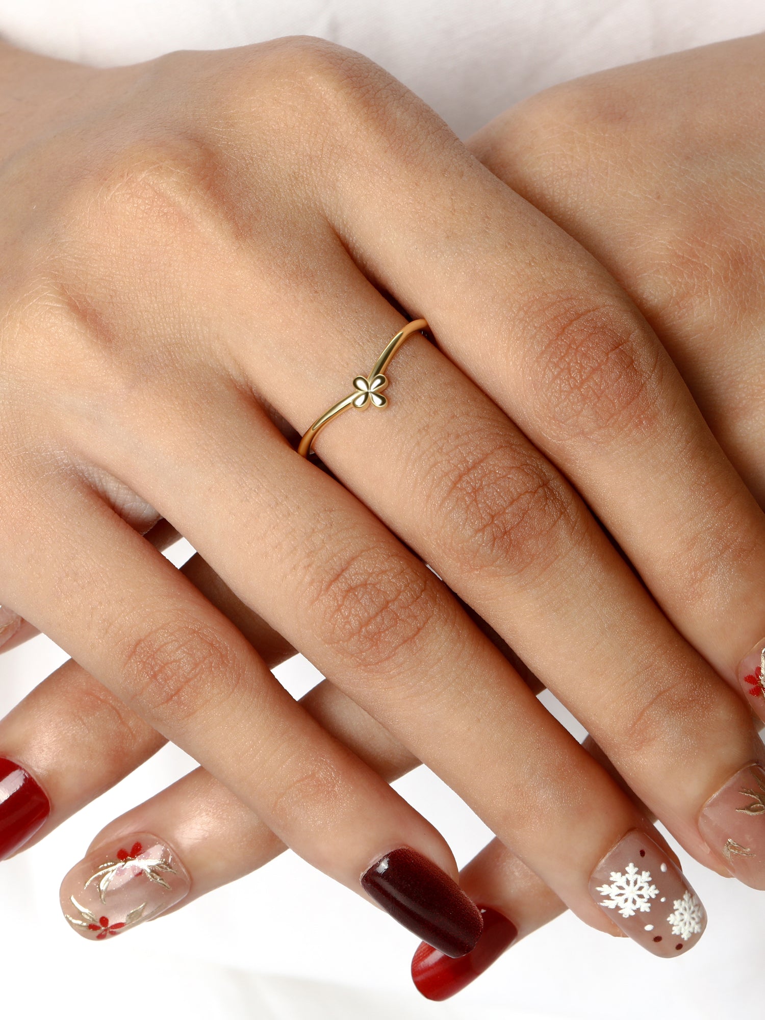 Flower on Chevron Ring