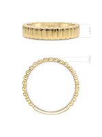 DEVATA 14K Gold Ribbed Band Ring