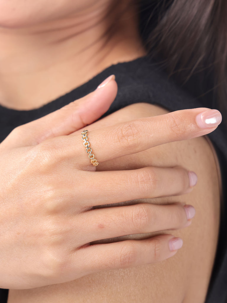 DEVATA 14K Gold Cable Link Ring 
