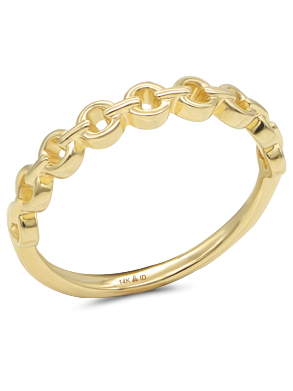 DEVATA 14K Gold Cable Link Ring 