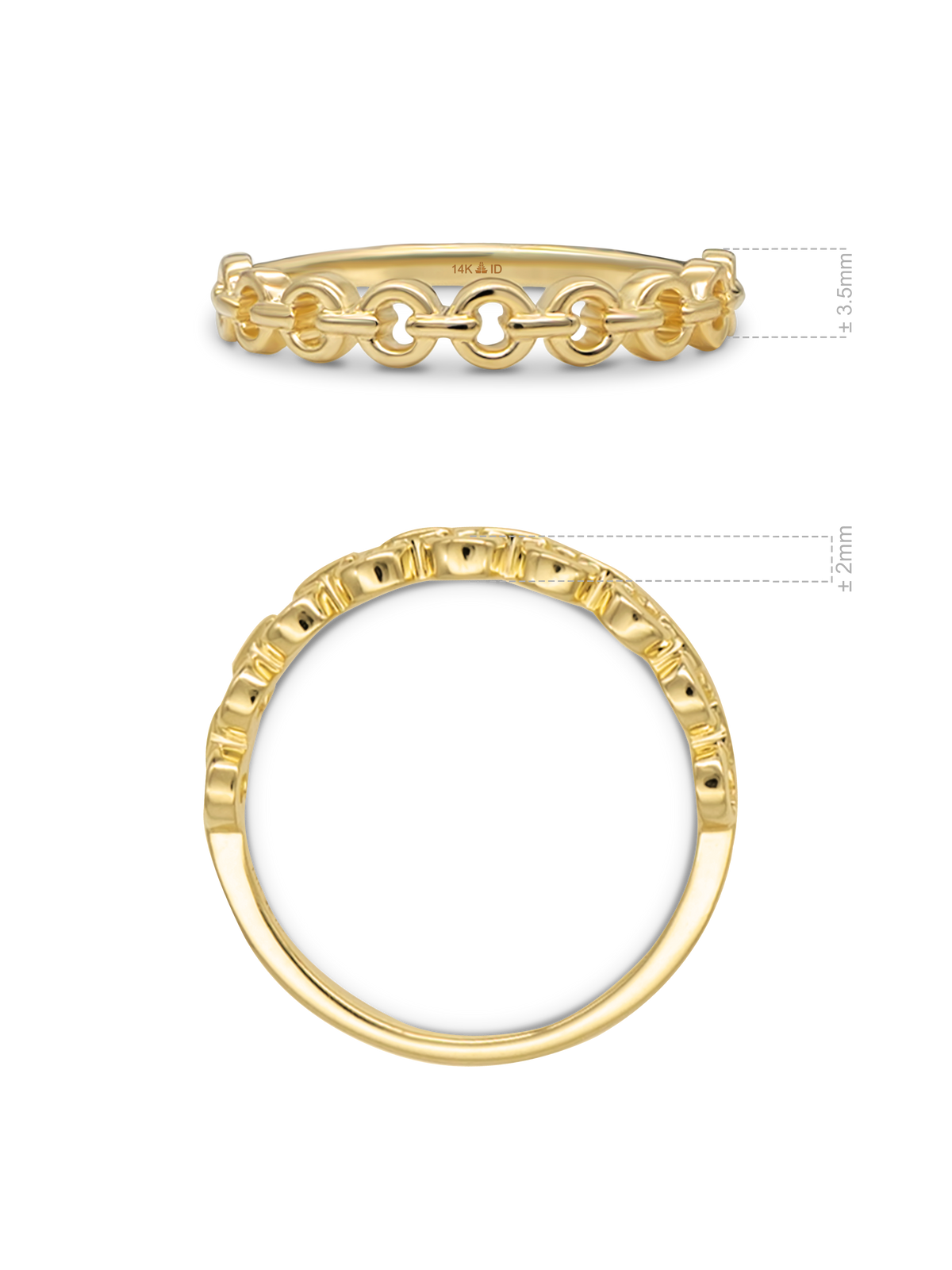 DEVATA 14K Gold Cable Link Ring 