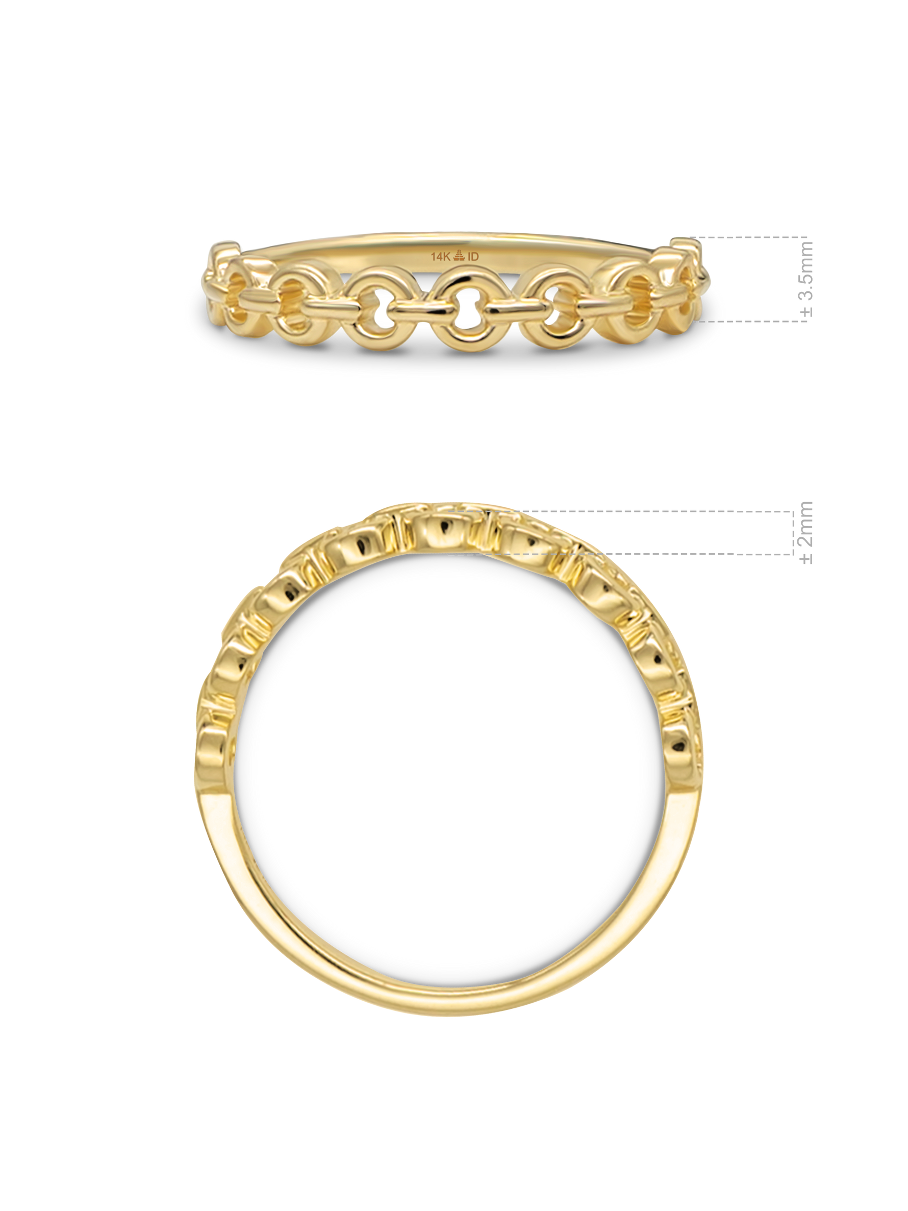DEVATA 14K Gold Cable Link Ring 