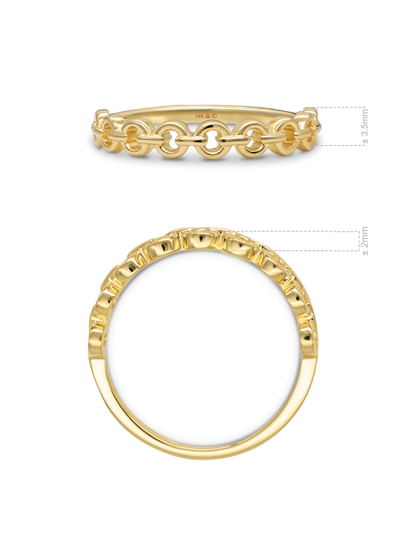 DEVATA 14K Gold Cable Link Ring 