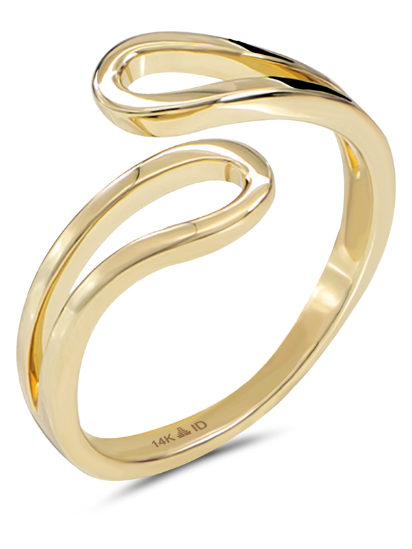 14K Gold Loop Bypass Ring