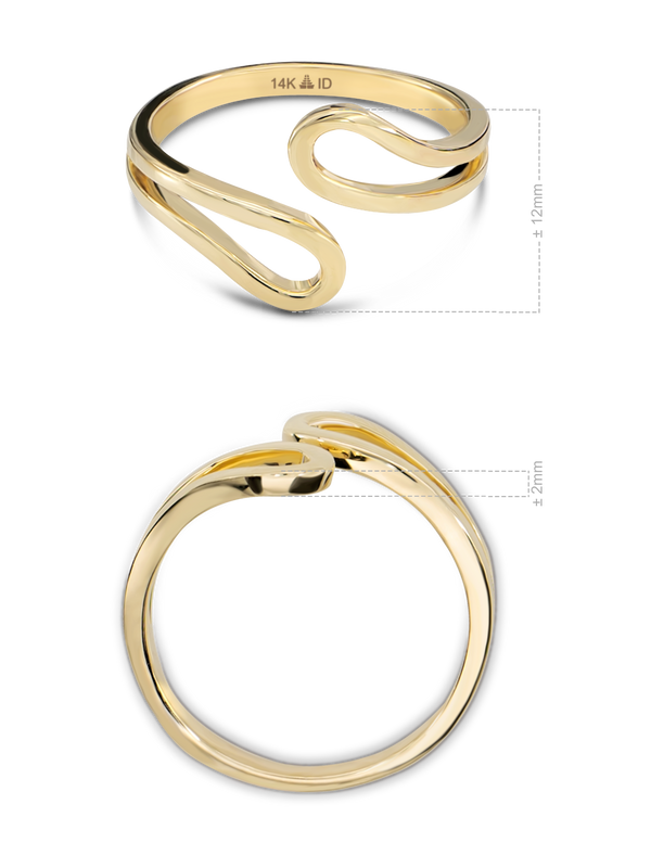 14K Gold Loop Bypass Ring