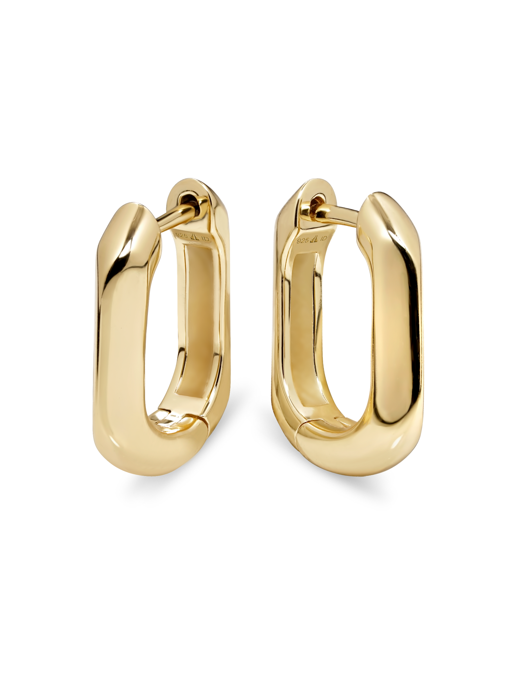 DEVATA Beveled Hoop Earrings in Gold Plated Sterling Silver#gold-plated