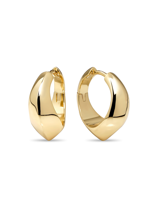 Beveled Curve Hoop Earrings