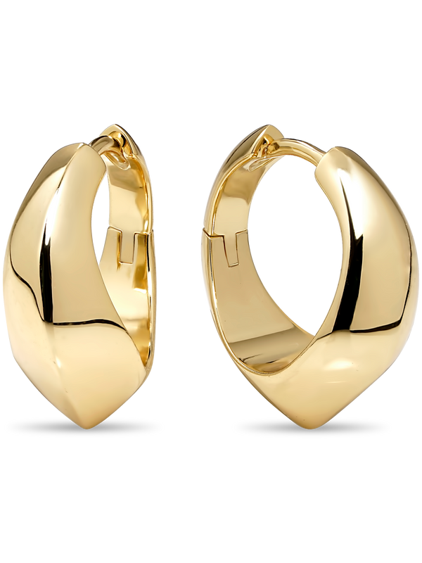 Beveled Curve Hoop Earrings