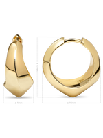 DEVATA Beveled Curve Hoop Earrings in Gold Plated Sterling Silver