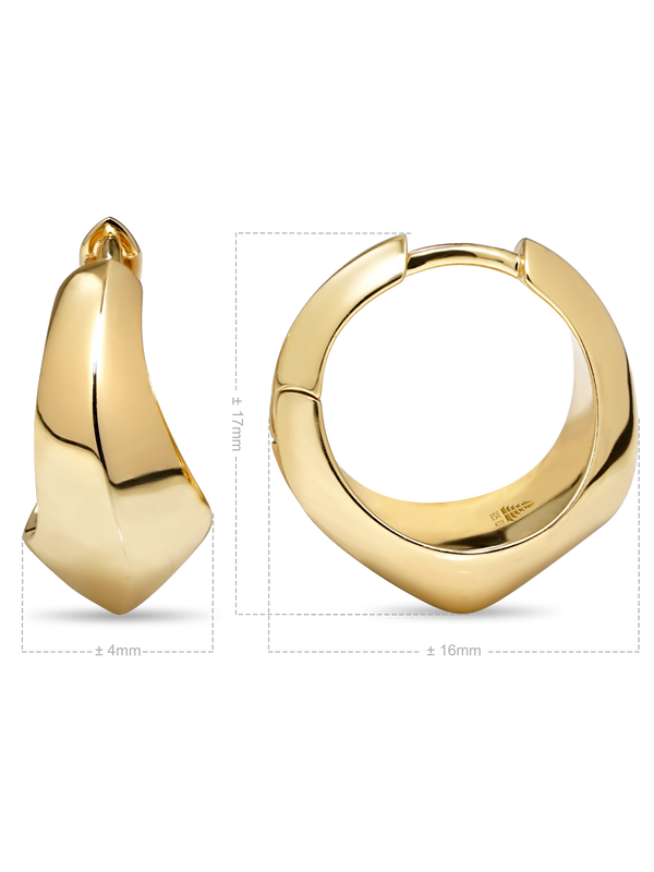 Beveled Curve Hoop Earrings