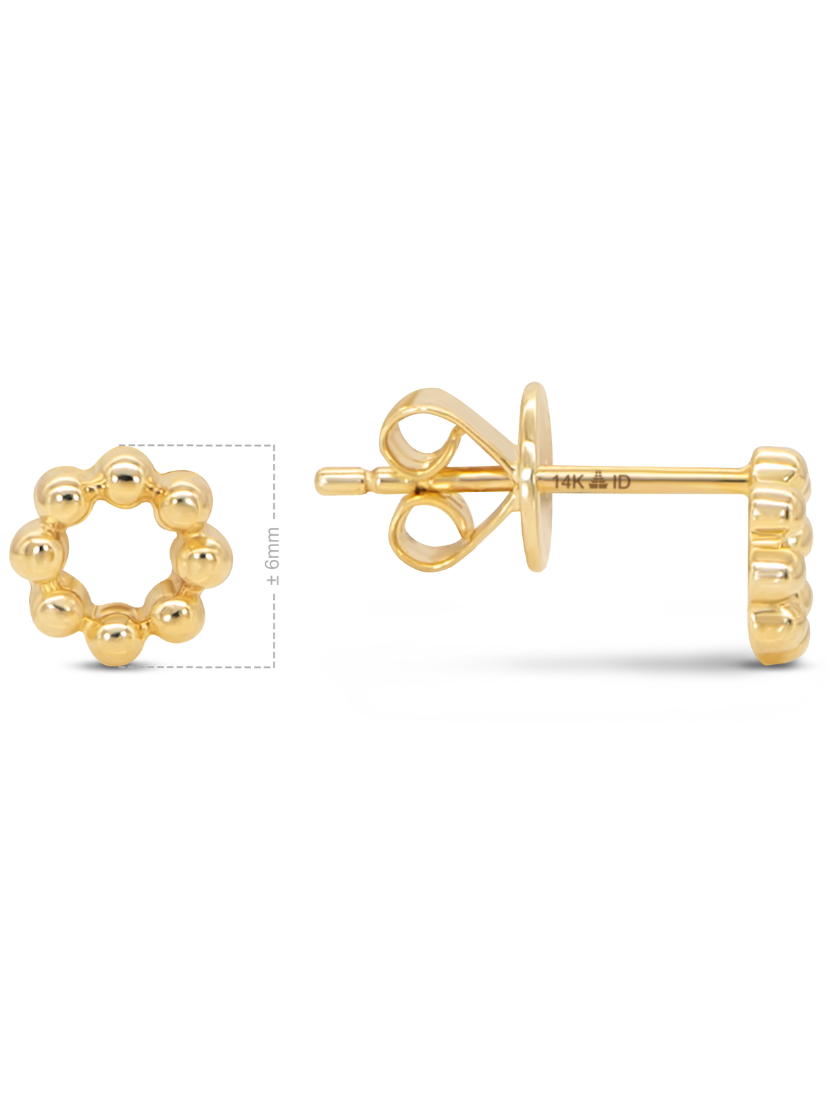 DEVATA Gold Pearl Circle Stud Earrings