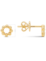 DEVATA Gold Pearl Circle Stud Earrings