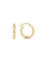10mm oval hoop earrings in 14K Gold