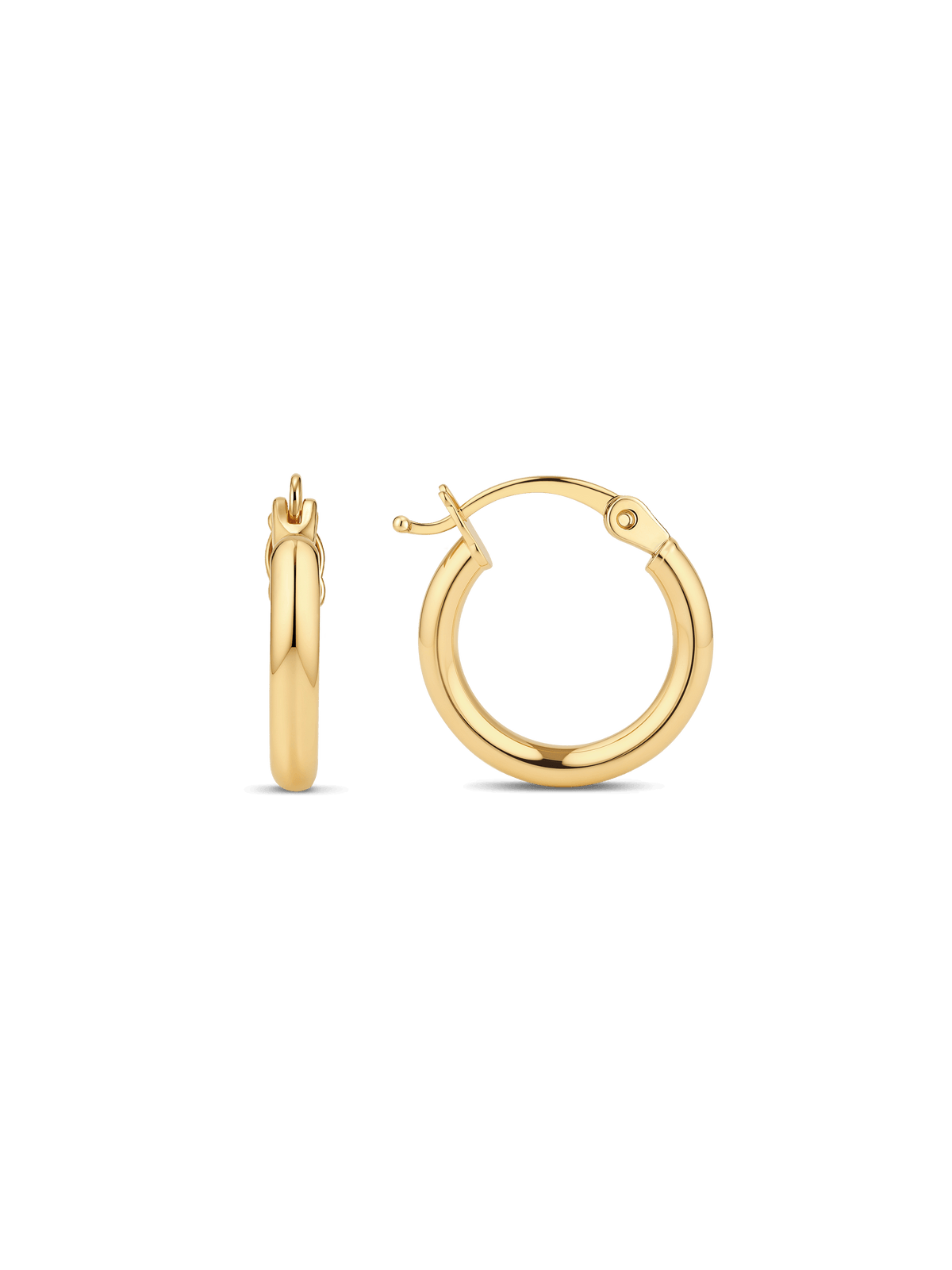 10mm oval hoop earrings in 14K Gold