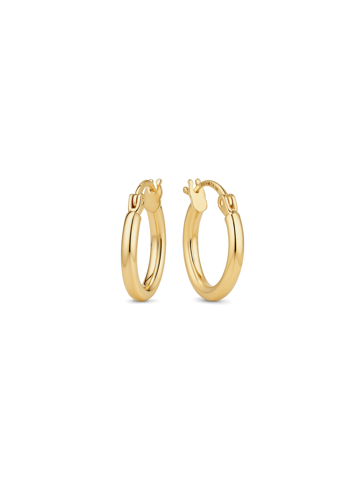10mm oval hoop earrings in 14K Gold