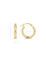10mm oval hoop earrings in 14K Gold