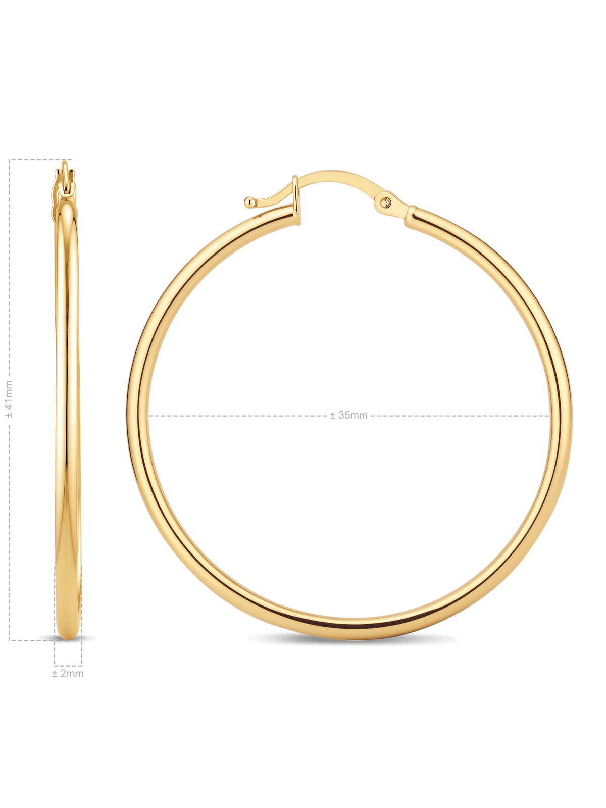 35mm classic hoop earrings in 14K Gold