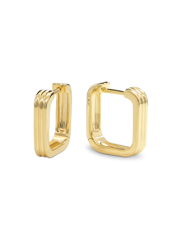Ribbed Square Hoop Earrings