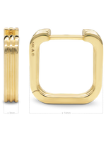 DEVATA Gold Ribbed Square Hoop Earrings