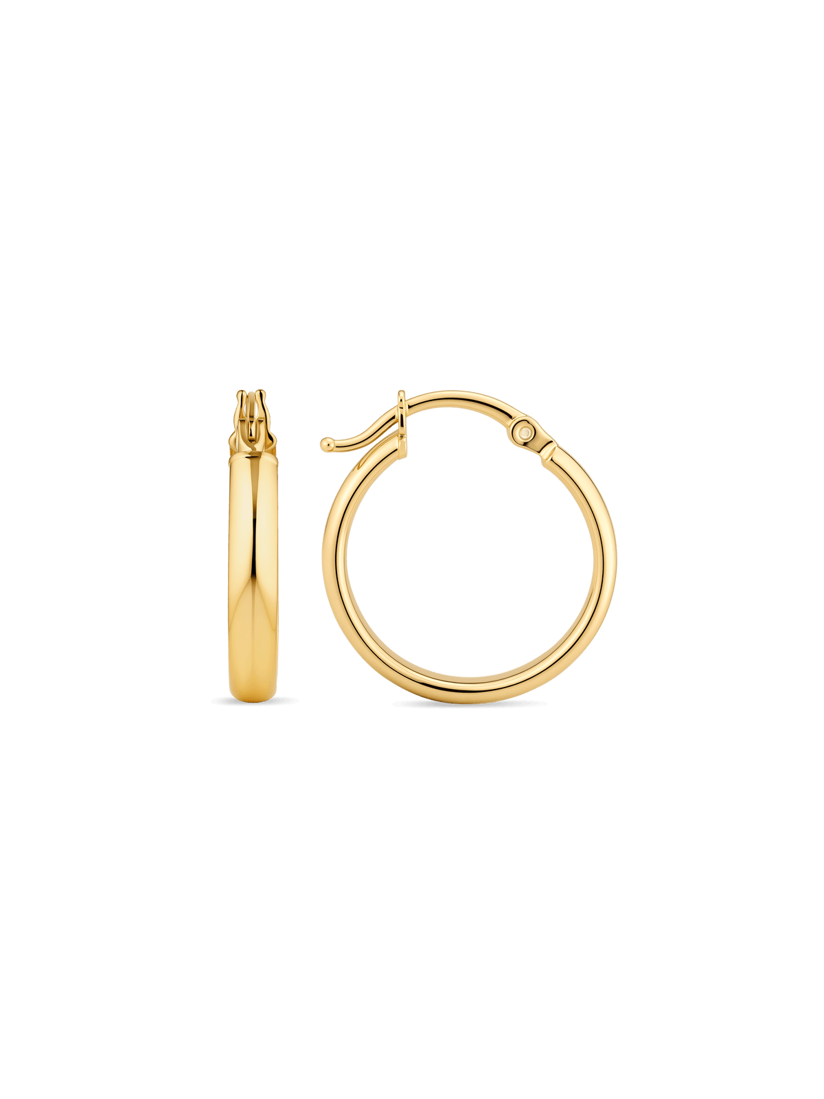 15mm Classic Hoop Earrings in 14K Gold