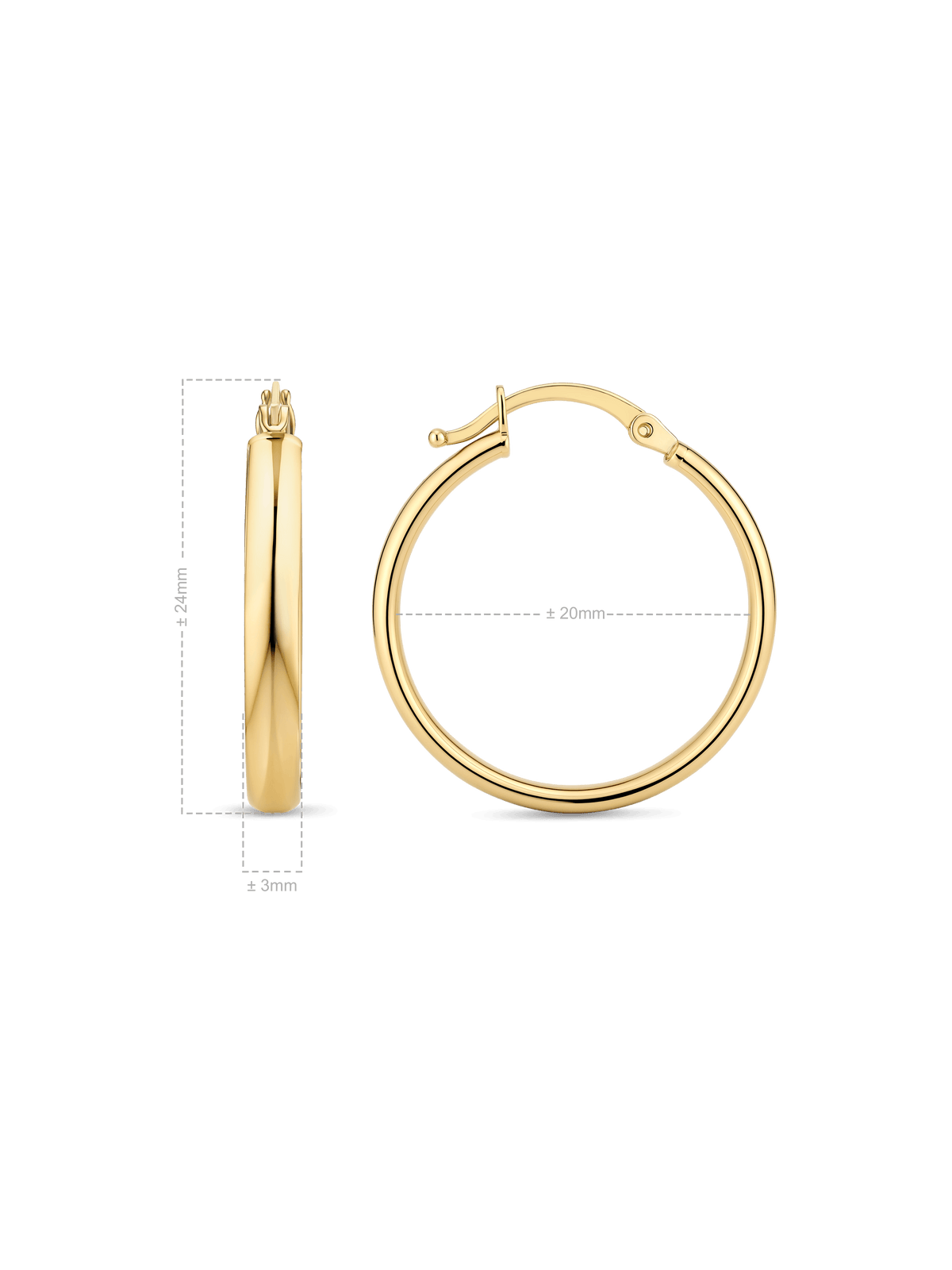 20mm Classic Hoop Earrings in 14K Gold