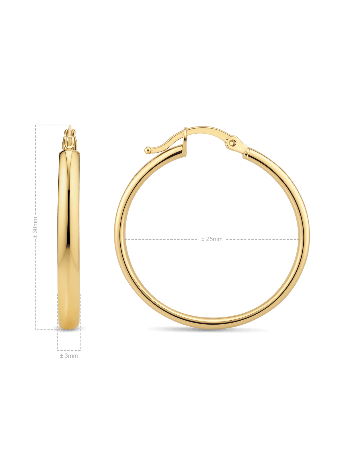25mm Classic Hoop Earrings in 14K Gold