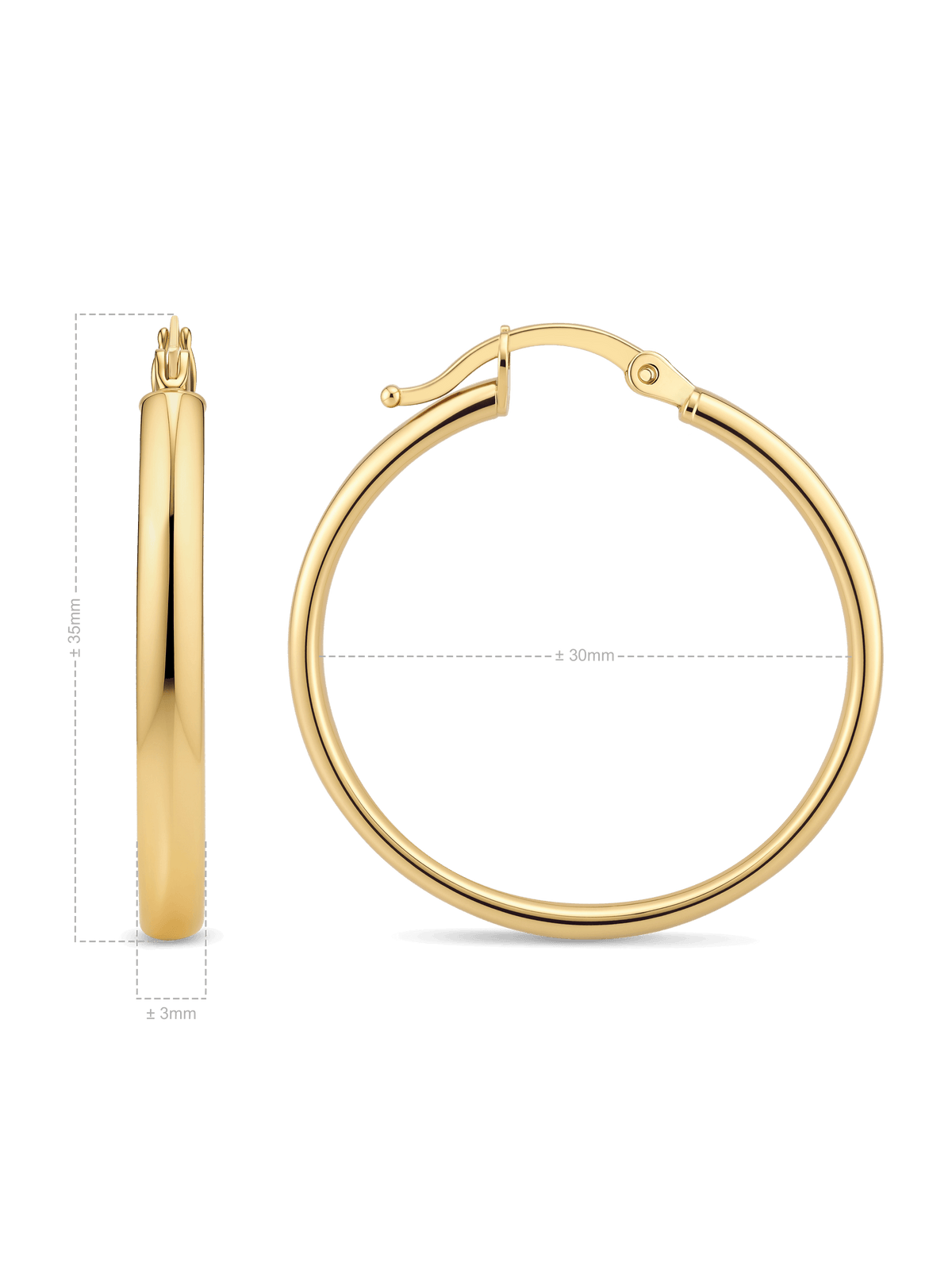 30mm Classic Hoop Earrings in 14K Gold