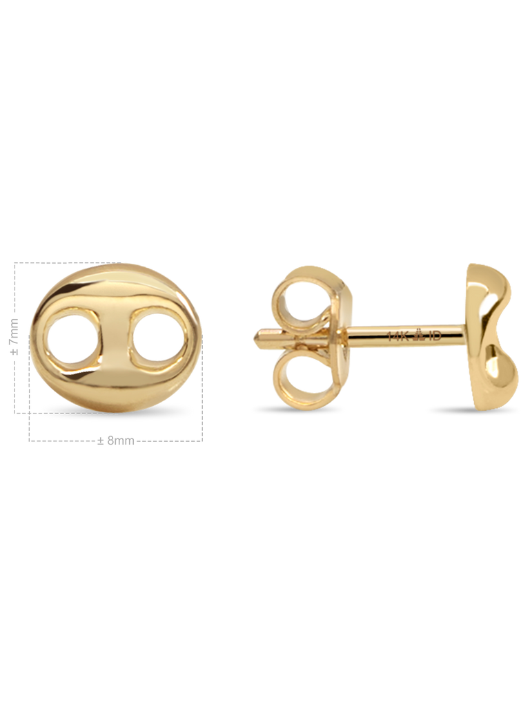 14K Gold Mariner Stud Earrings