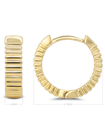 DEVATA 14K Gold Ribbed Hoop Earrings