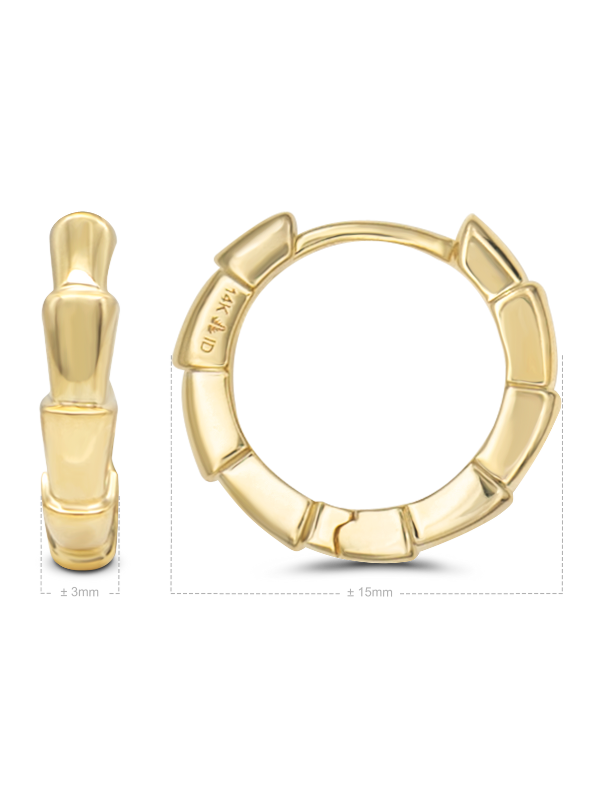 DEVATA Signature Hoop Earrings 14K Gold
