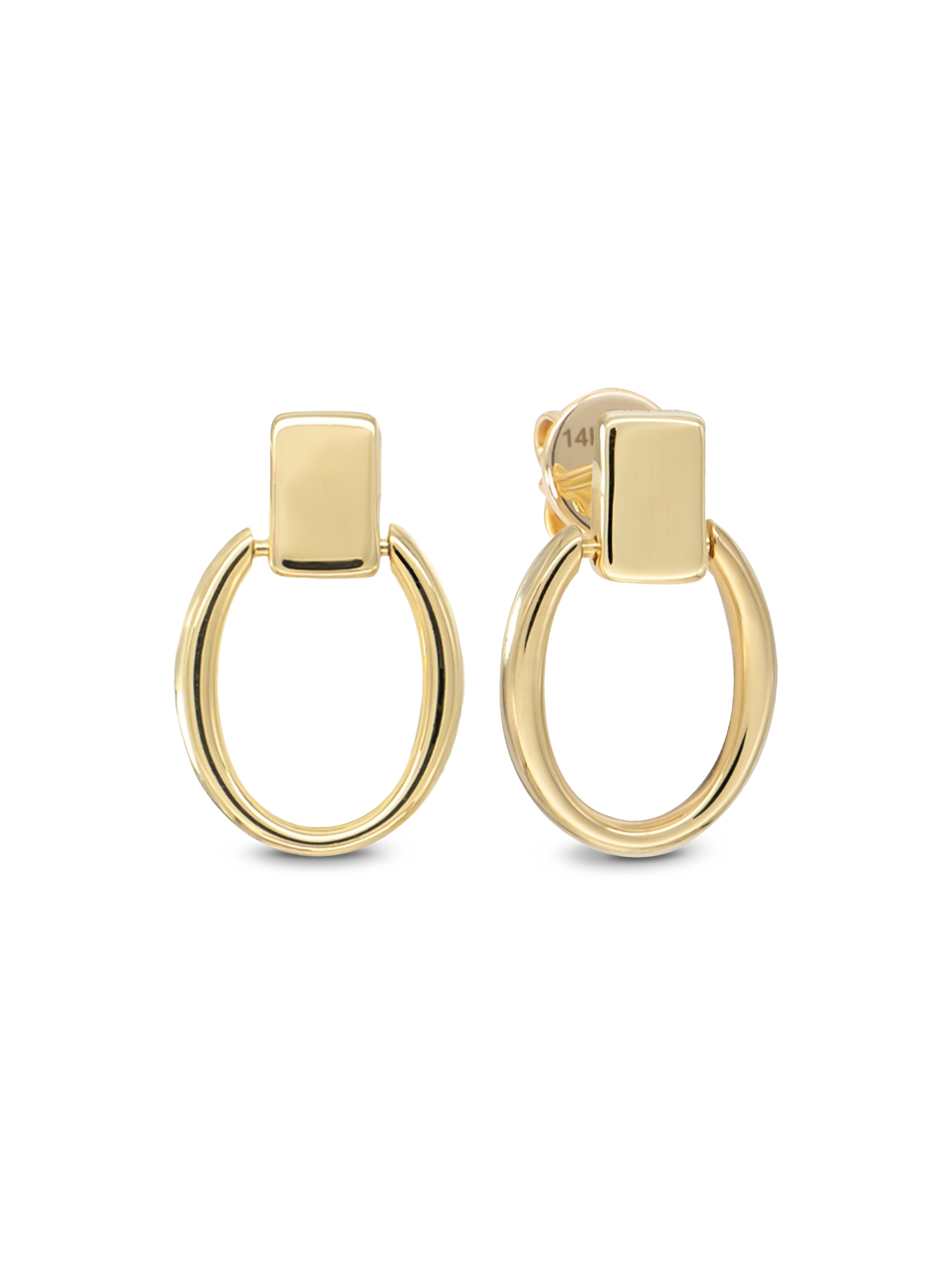 Oval Loop Stud Earrings