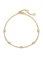 DEVATA Freshwater Pearl Chain Bracelet in Gold Plated Sterling Silver