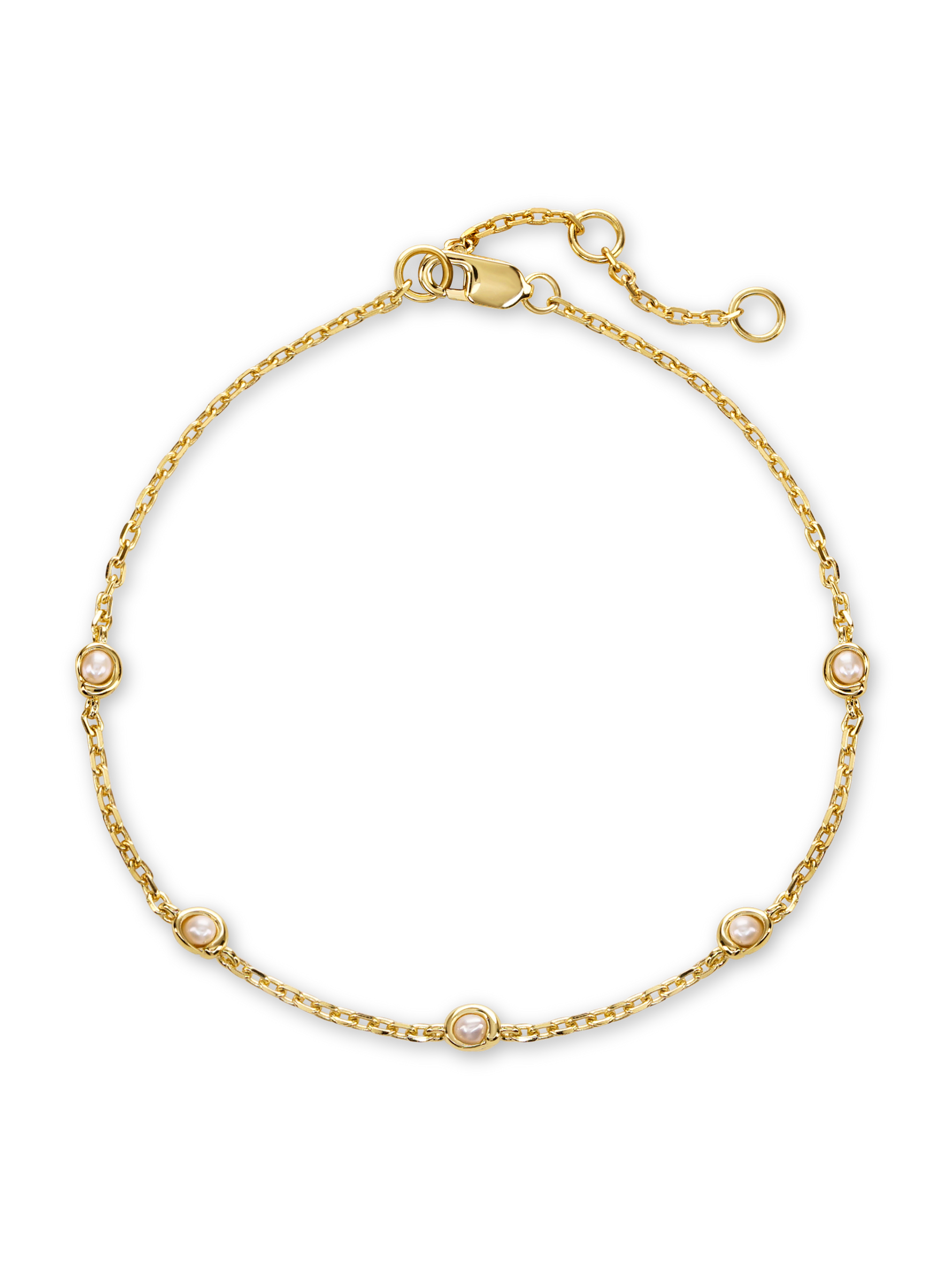 DEVATA Freshwater Pearl Chain Bracelet in Gold Plated Sterling Silver#gold-plated