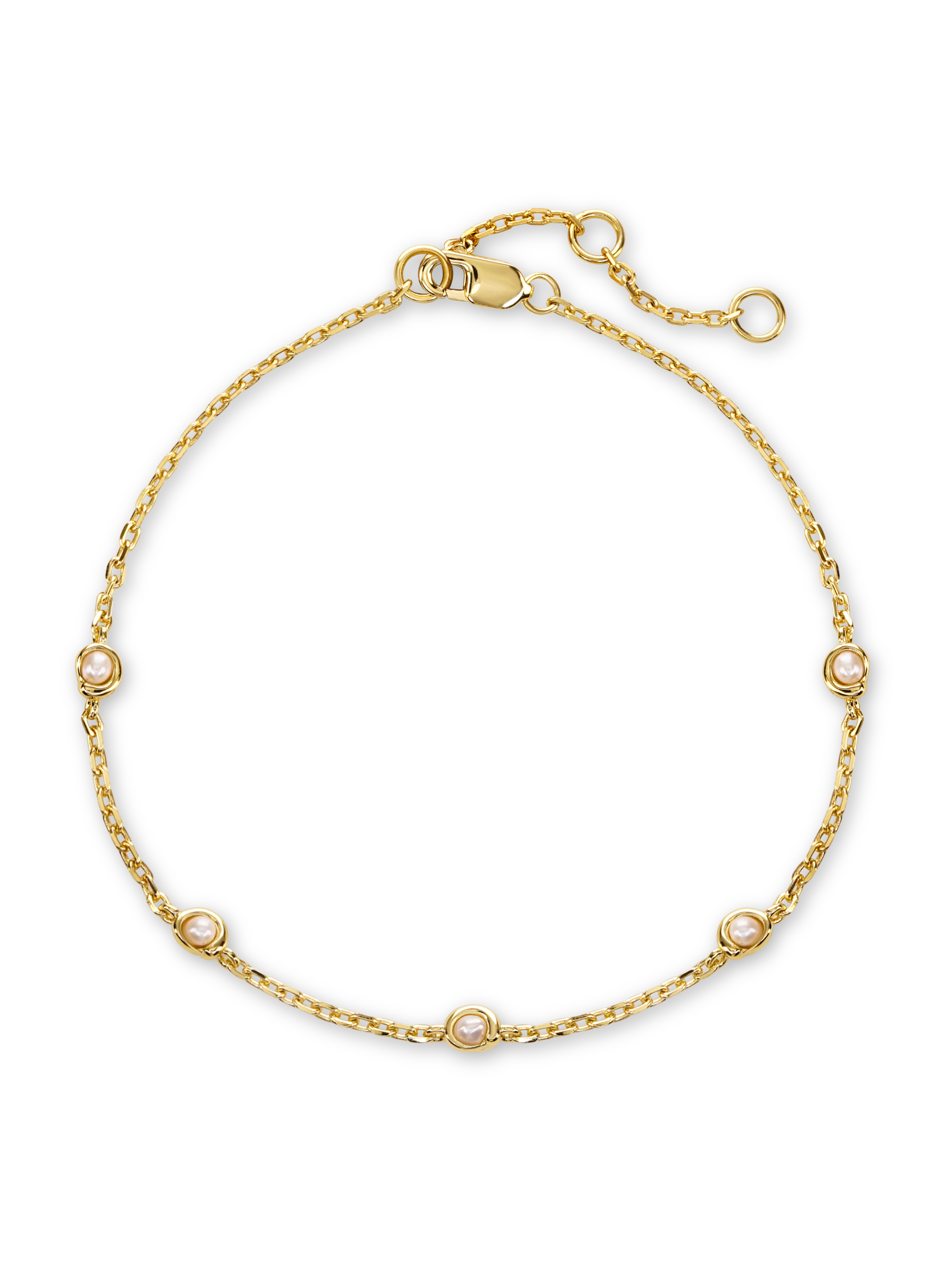 DEVATA Freshwater Pearl Chain Bracelet in Gold Plated Sterling Silver#gold-plated