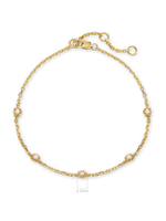 DEVATA Freshwater Pearl Chain Bracelet in Gold Plated Sterling Silver