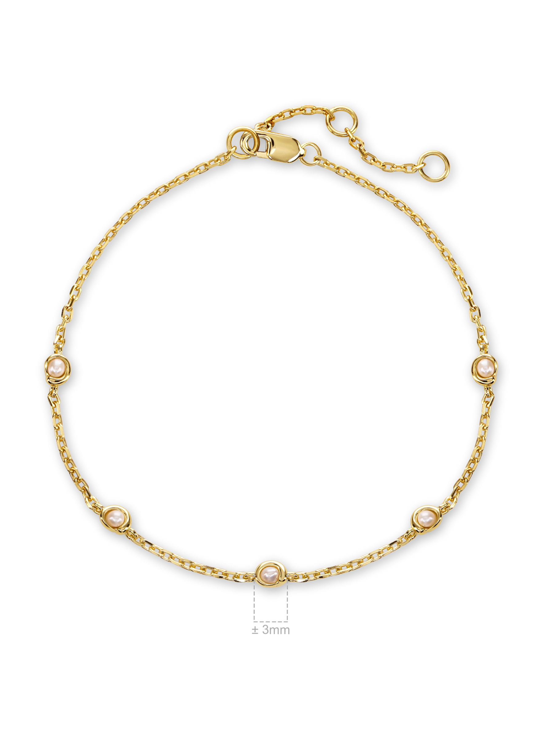 DEVATA Freshwater Pearl Chain Bracelet in Gold Plated Sterling Silver