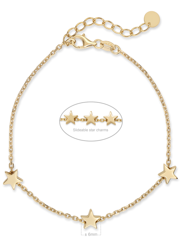 14K Gold Star Chain Bracelet