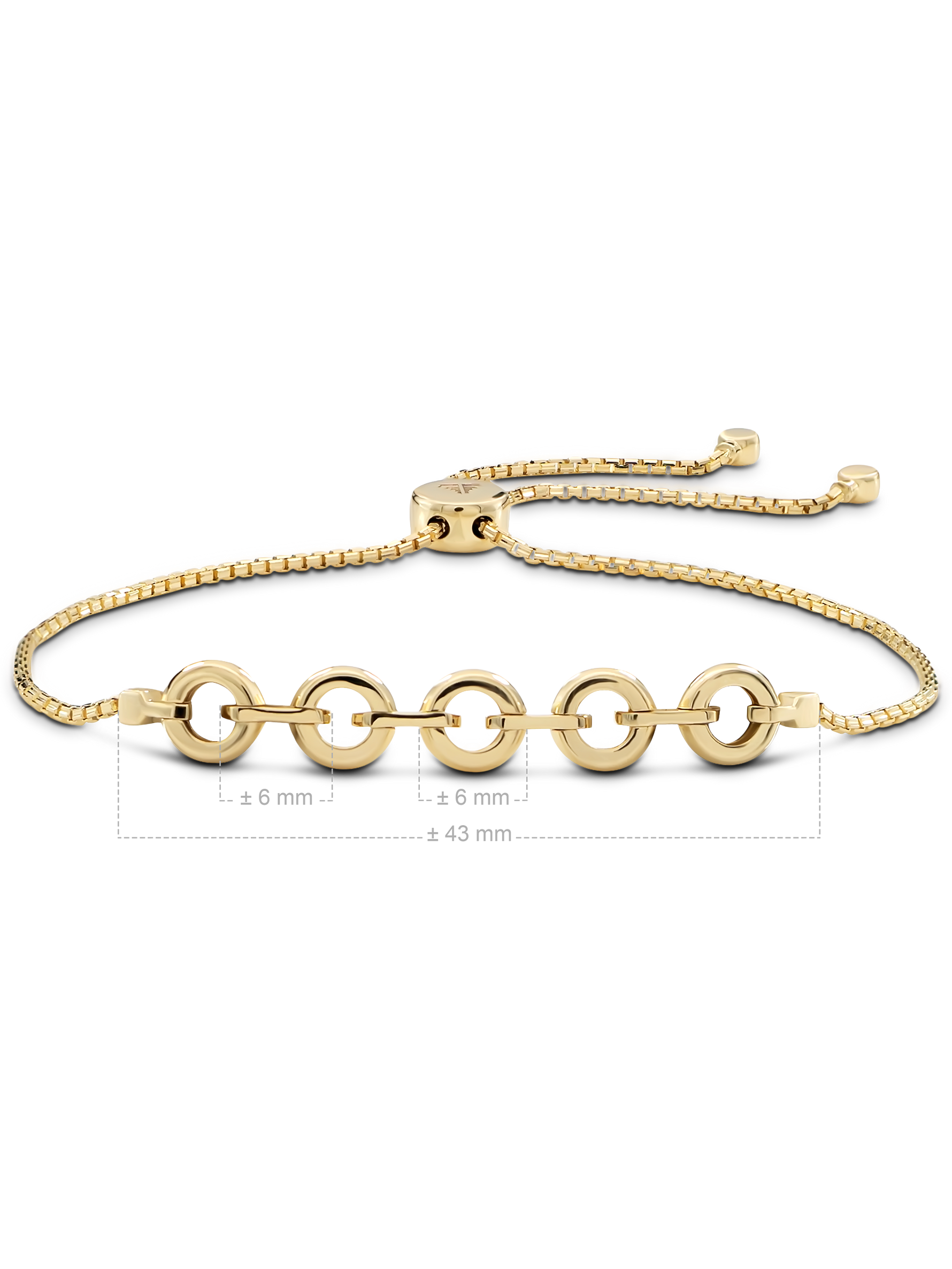 DEVATA Gold Cable Link Box Chain Slider Bolo Bracelet