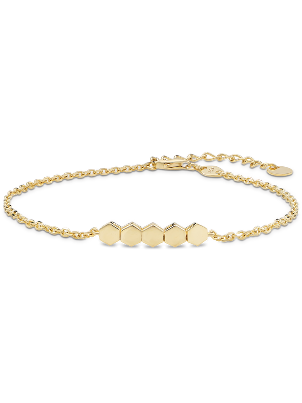 DEVATA Gold Hexagon Link Chain Bracelet