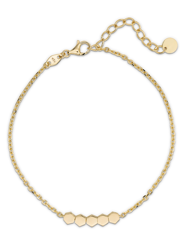 DEVATA Gold Hexagon Link Chain Bracelet