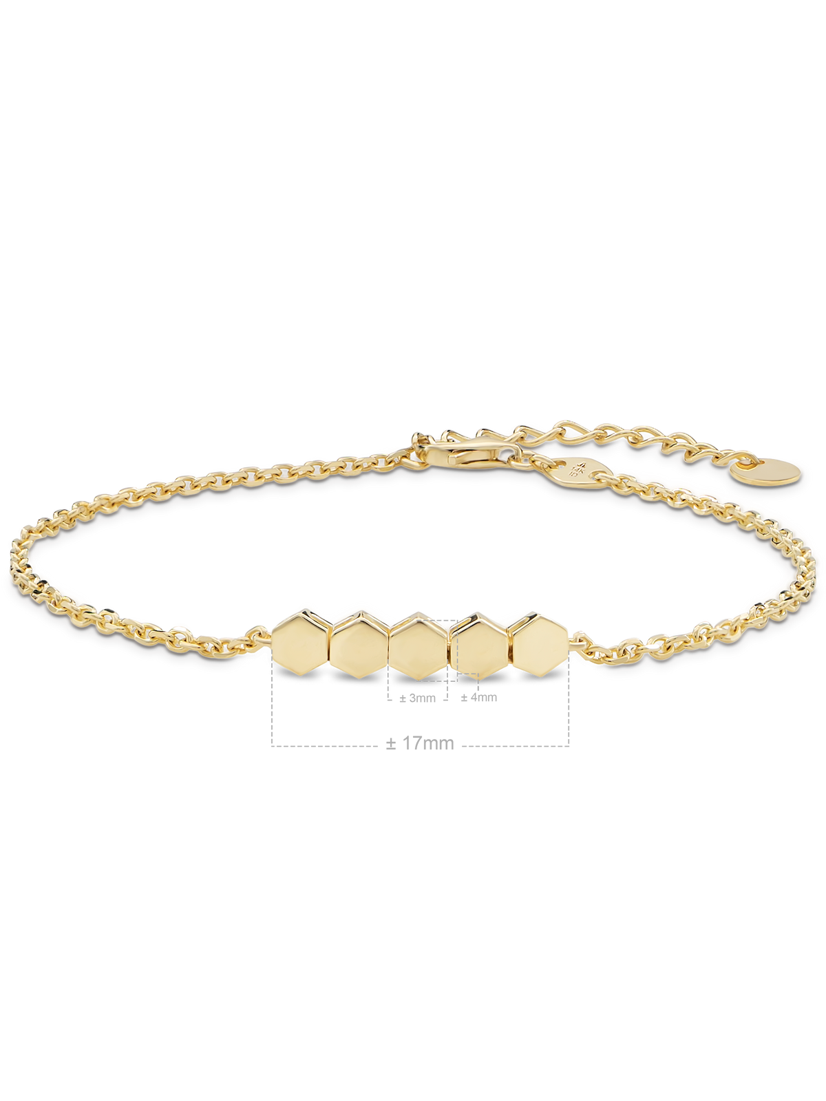 DEVATA Gold Hexagon Link Chain Bracelet