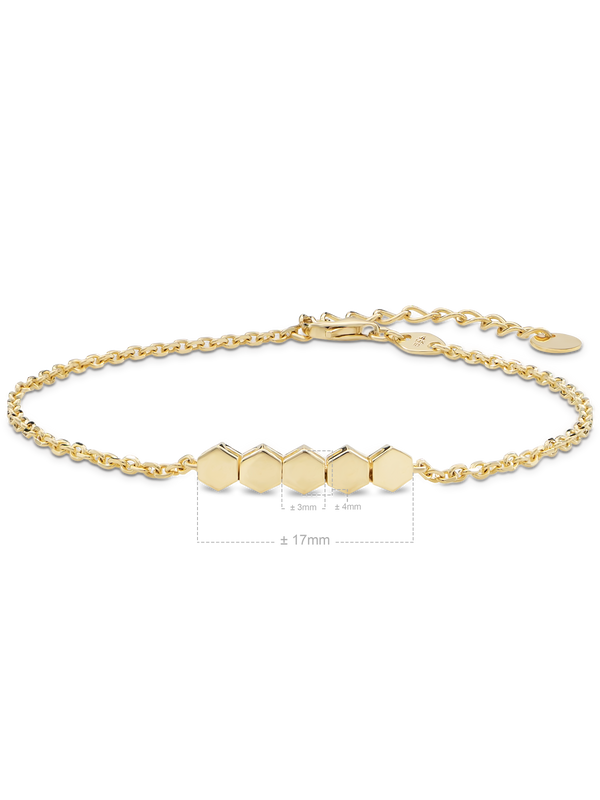 DEVATA Gold Hexagon Link Chain Bracelet