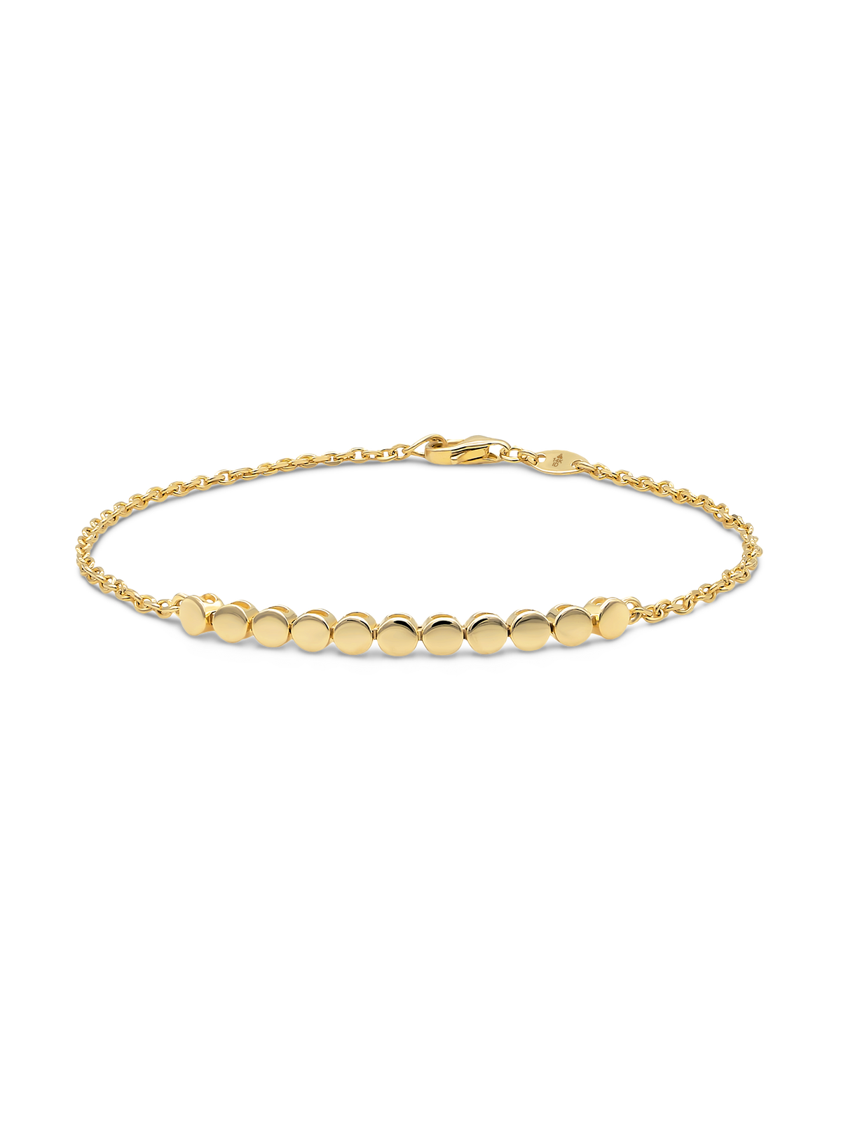 14K Gold Round Link Chain Bracelet