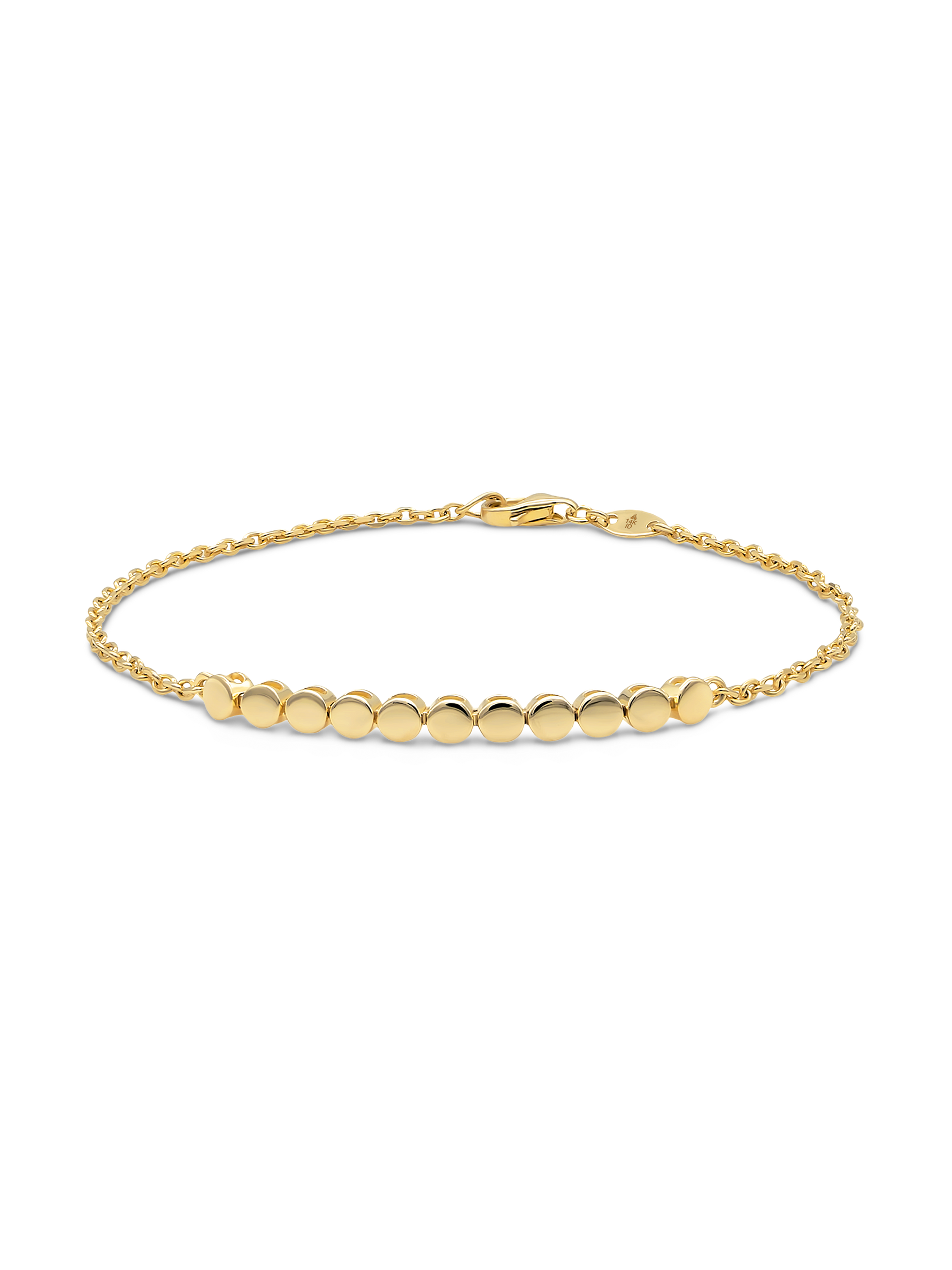 14K Gold Round Link Chain Bracelet